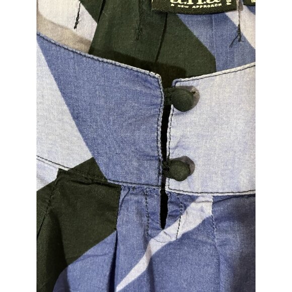 A.n.a Women's Short Sleeve petite Large Black & Purple Print Blouse - Picture 4 of 7